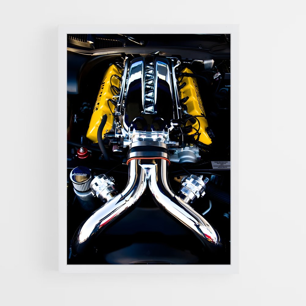 Poster Moteur Jaune – affiche Dodge (vue 3)